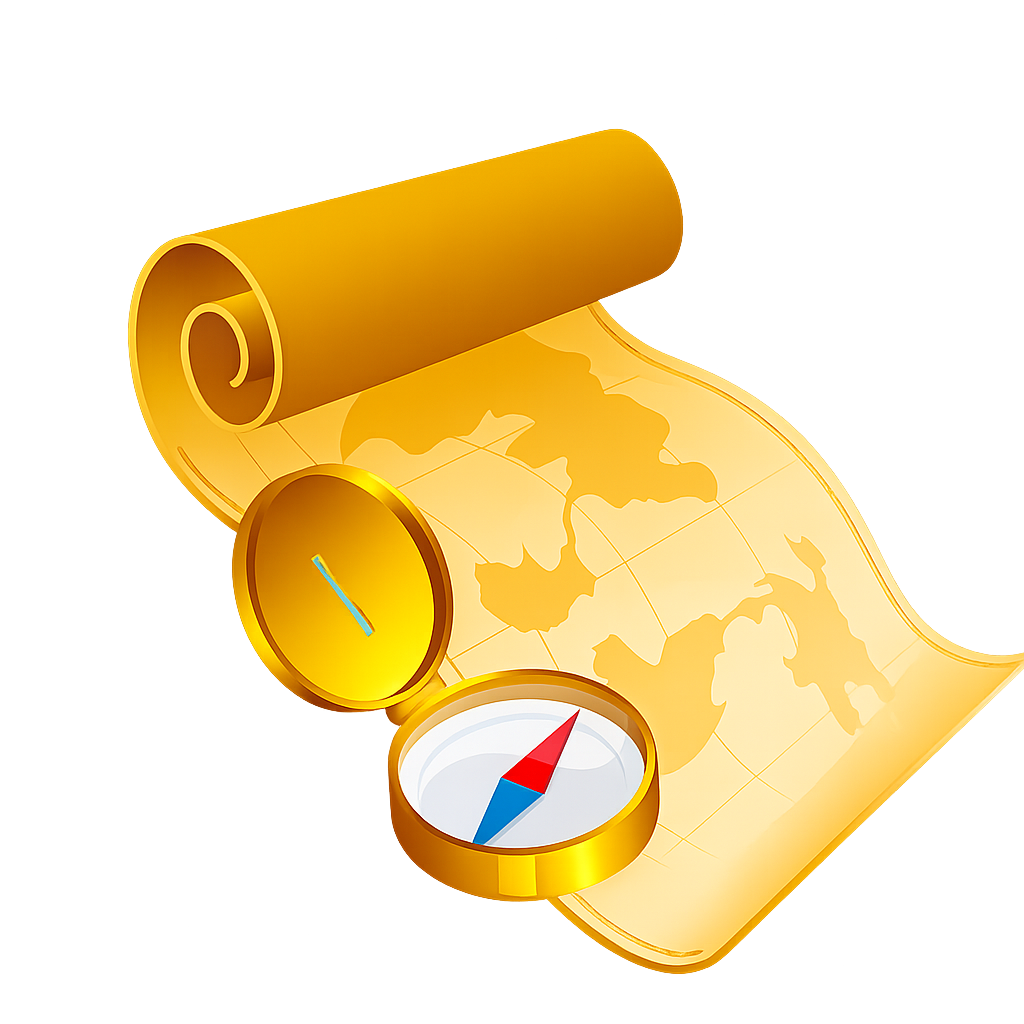 Home land acquisition golden compass icon